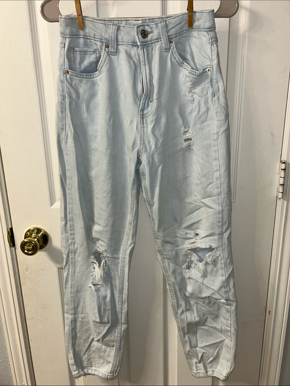 wild fable Pale Blue Distressed Relaxed Jeans